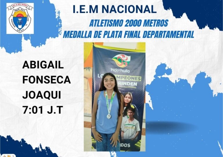 Medalla de plata final departamental Atletismo 2000m